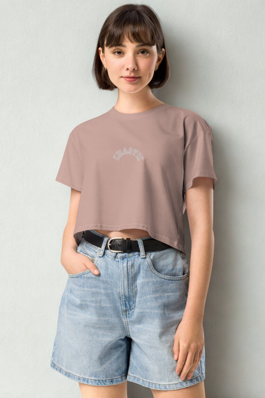 Women's CHAOTIC Embroidered Crop Top
